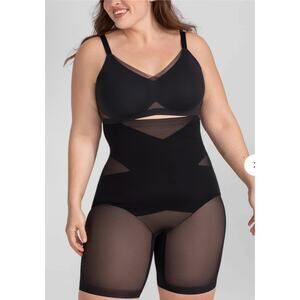 HoneyLove SuperPower Shapewear Shorts Womens Plus Size 1X Runway Black